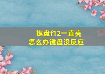 键盘f12一直亮怎么办键盘没反应