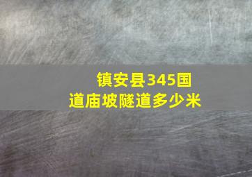 镇安县345国道庙坡隧道多少米