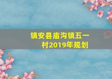 镇安县庙沟镇五一村2019年规划