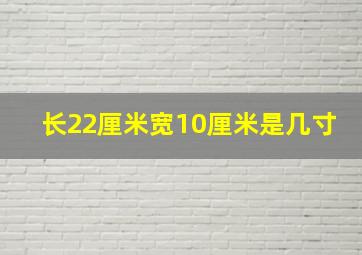 长22厘米宽10厘米是几寸