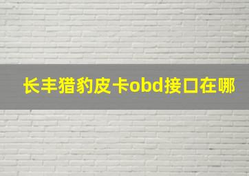 长丰猎豹皮卡obd接口在哪