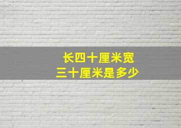 长四十厘米宽三十厘米是多少