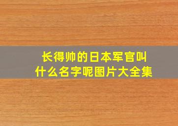 长得帅的日本军官叫什么名字呢图片大全集