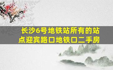 长沙6号地铁站所有的站点迎宾路口地铁口二手房