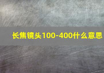 长焦镜头100-400什么意思