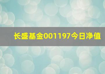 长盛基金001197今日净值