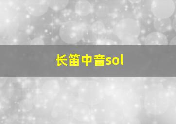 长笛中音sol