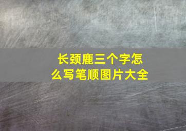 长颈鹿三个字怎么写笔顺图片大全