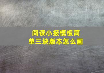 阅读小报模板简单三块版本怎么画