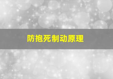 防抱死制动原理