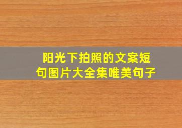 阳光下拍照的文案短句图片大全集唯美句子