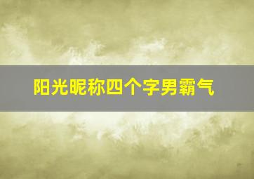 阳光昵称四个字男霸气