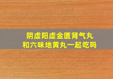 阴虚阳虚金匮肾气丸和六味地黄丸一起吃吗