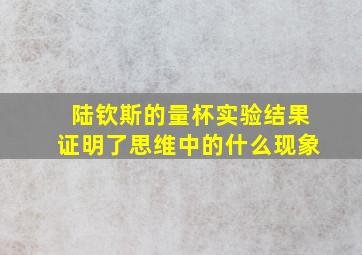 陆钦斯的量杯实验结果证明了思维中的什么现象