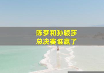 陈梦和孙颖莎总决赛谁赢了