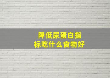 降低尿蛋白指标吃什么食物好