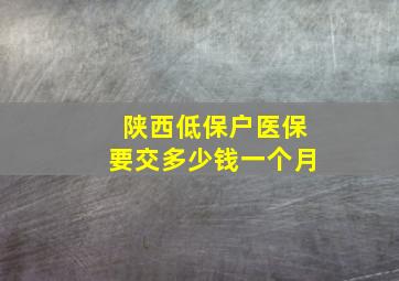 陕西低保户医保要交多少钱一个月