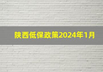 陕西低保政策2024年1月