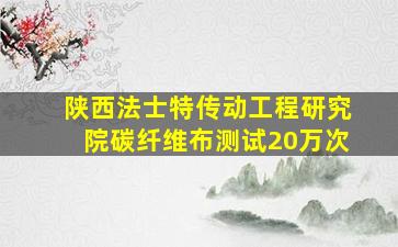 陕西法士特传动工程研究院碳纤维布测试20万次