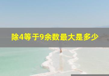 除4等于9余数最大是多少