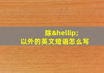 除…以外的英文短语怎么写