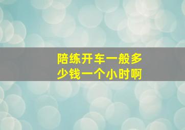 陪练开车一般多少钱一个小时啊