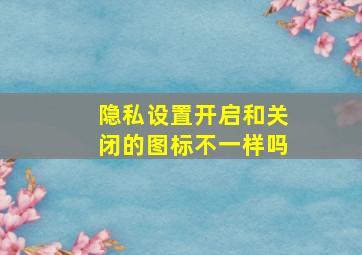 隐私设置开启和关闭的图标不一样吗