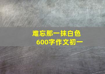 难忘那一抹白色600字作文初一