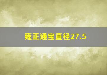 雍正通宝直径27.5