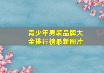 青少年男装品牌大全排行榜最新图片