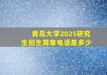 青岛大学2025研究生招生简章电话是多少