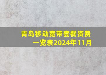 青岛移动宽带套餐资费一览表2024年11月