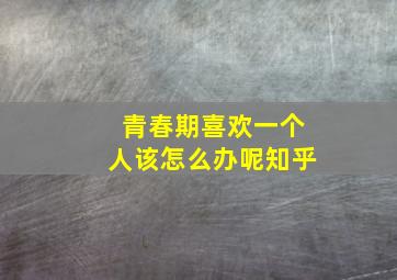 青春期喜欢一个人该怎么办呢知乎