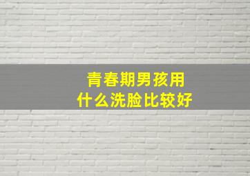 青春期男孩用什么洗脸比较好