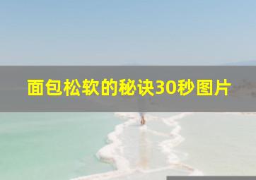 面包松软的秘诀30秒图片