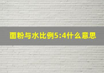 面粉与水比例5:4什么意思