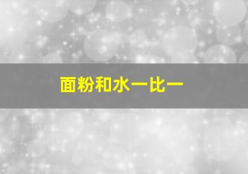 面粉和水一比一