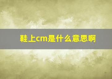 鞋上cm是什么意思啊