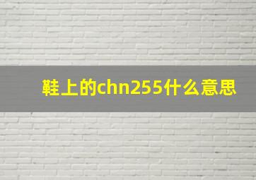 鞋上的chn255什么意思