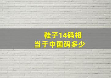 鞋子14码相当于中国码多少