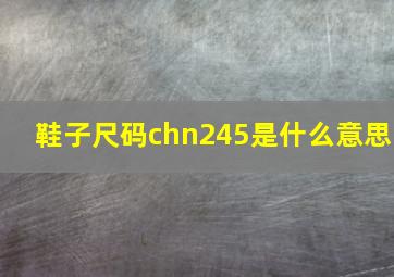 鞋子尺码chn245是什么意思