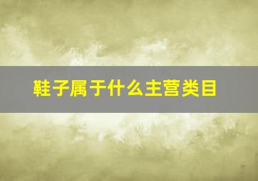 鞋子属于什么主营类目