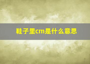 鞋子里cm是什么意思