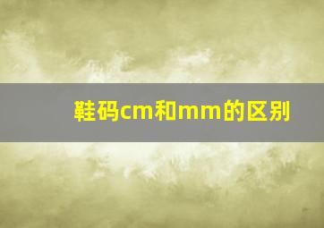 鞋码cm和mm的区别