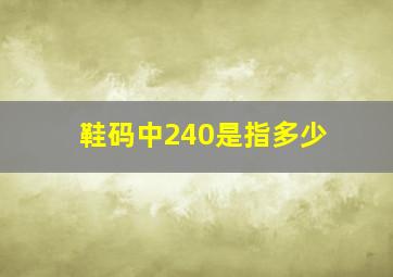 鞋码中240是指多少