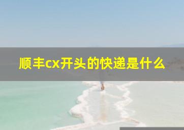 顺丰cx开头的快递是什么