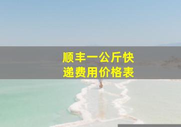 顺丰一公斤快递费用价格表