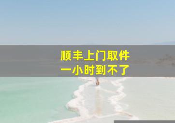 顺丰上门取件一小时到不了