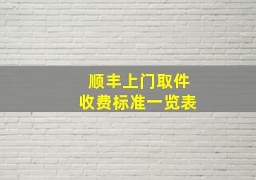 顺丰上门取件收费标准一览表