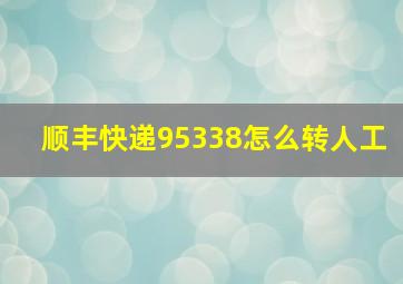 顺丰快递95338怎么转人工